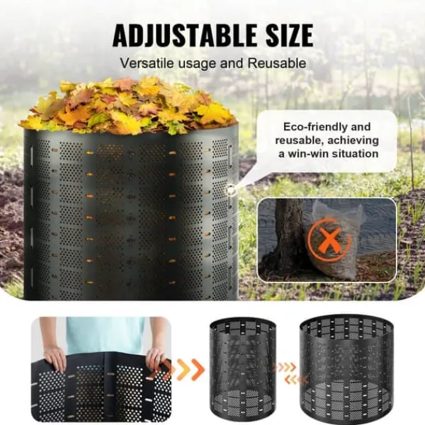 Sale Kompostbehållare 220 gallon, expanderbar utomhuskompostor, enkel installation & hög kapacitet för bördig jord. Kompostering