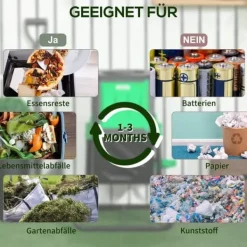 Sale Kompostbehållare 65 L – roterbar snabbkompost, vädertålig plast 60×49×77 cm Kompostering