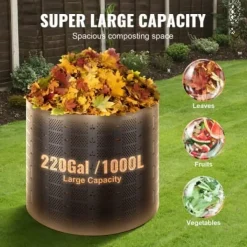 Best Kompostbehållare, 832,8 L, 335x90 cm, Svart, HDPE Kompostering