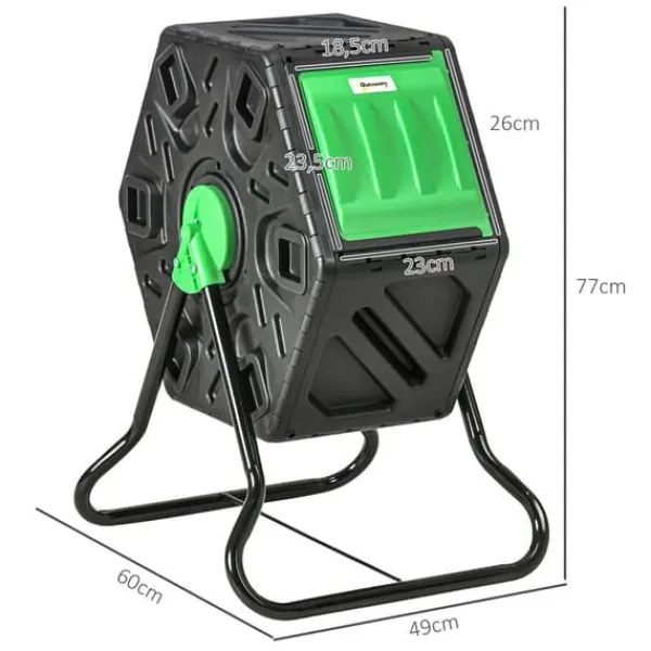 Komposter, 65L kapacitet, 360° roterande design