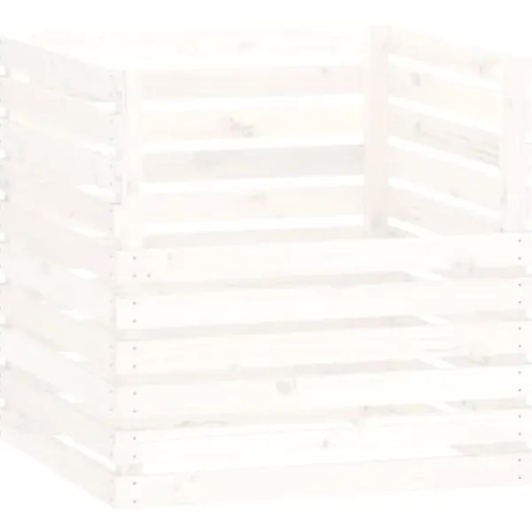 Komposterare - Living Kompostlåda vit 80x80x78 cm massiv furu