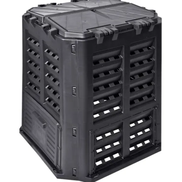 vidaXL Kompostlåda svart 68,9x68,9x83,9 cm 360 L