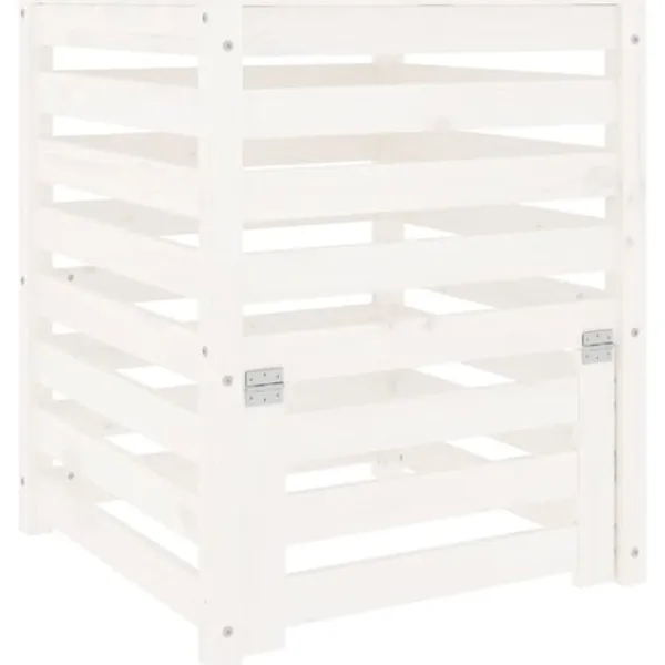 vidaXL Kompostlåda vit 63,5x63,5x77,5 cm massiv furu