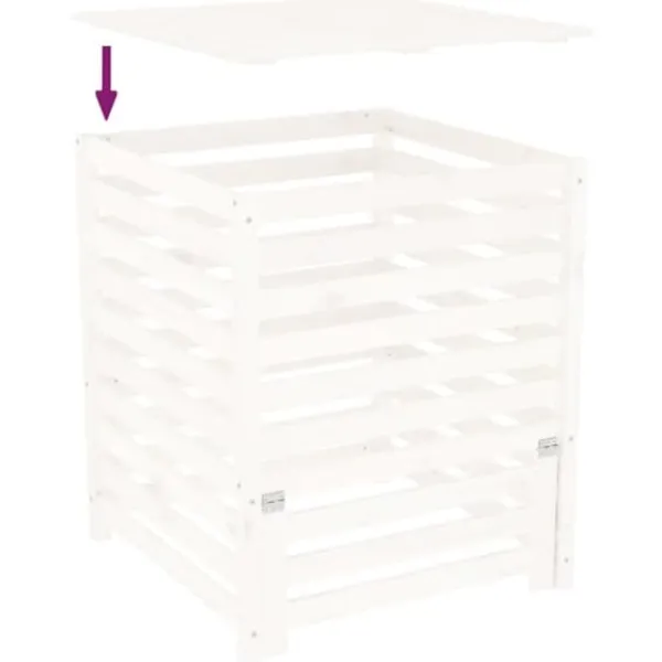 Clearance Kompostlåda vit 82,5x82,5x99,5 cm massiv furu - Kompost - Kompostlåda - Home & Living Kompostering