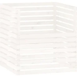 vidaXL Kompostlåda vit 100x100x102 cm massiv furu