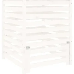 vidaXL Kompostlåda vit 82,5x82,5x99,5 cm massiv furu