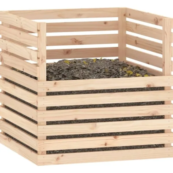 vidaXL Kompostlåda 80x80x78 cm massiv furu