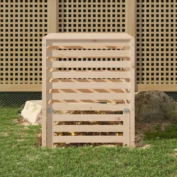 vidaXL Kompostlåda 82,5x82,5x99,5 cm massiv furu