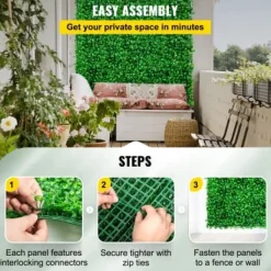 Discount Konstgjord buxbompanel, 25x25x4 cm, Grön, PE-material Trädgårdsprydnader