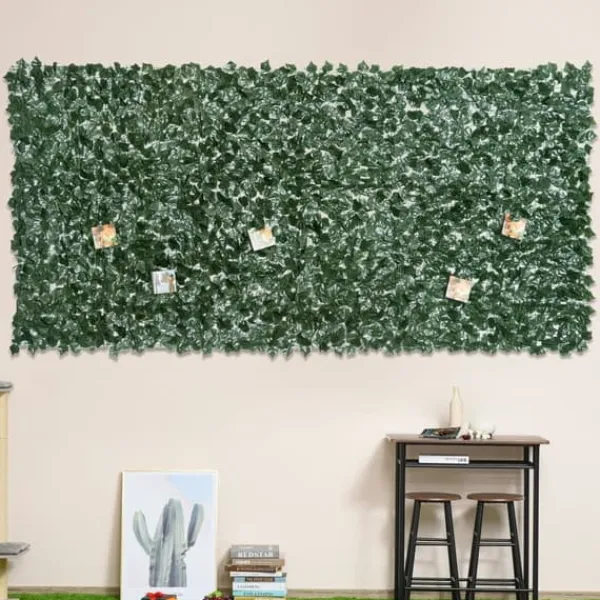 Konstgjord häck 300x150 cm, mörkgrön, insynsskydd för trädgård & balkong
