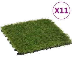 vidaXL Konstgräsplattor 11 st grön 30x30 cm