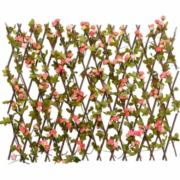 vidaXL Konstväxt murgröna spaljé expanderbar 5 st mörk rosa 180x60 cm