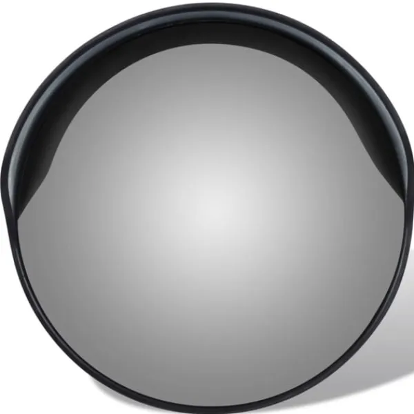 vidaXL Konvex trafikspegel 30 cm PC-plast svart