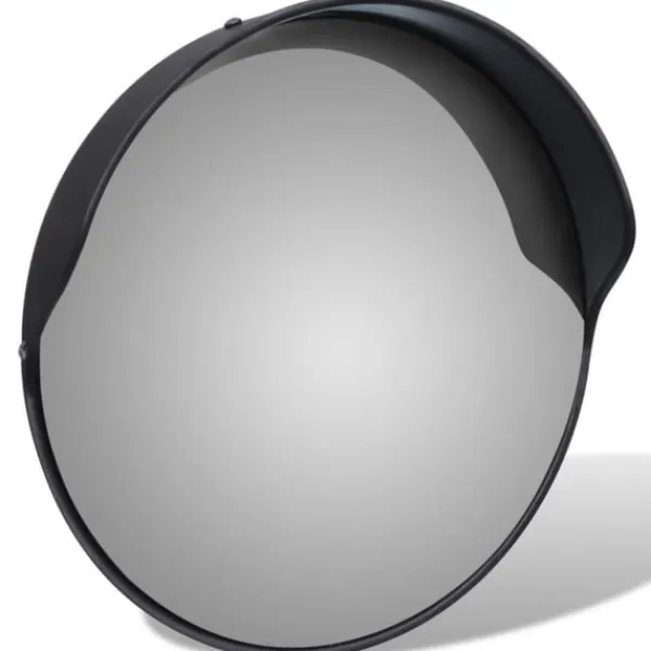 vidaXL Konvex trafikspegel 30 cm PC-plast svart