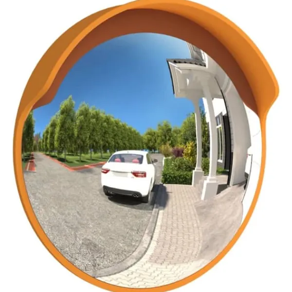 Best Konvex trafikspegel utomhusbruk orange Ø30 cm polykarbonat - Trafikspegel - Trafikspeglar - Home & Living Säkerhetsspeglar