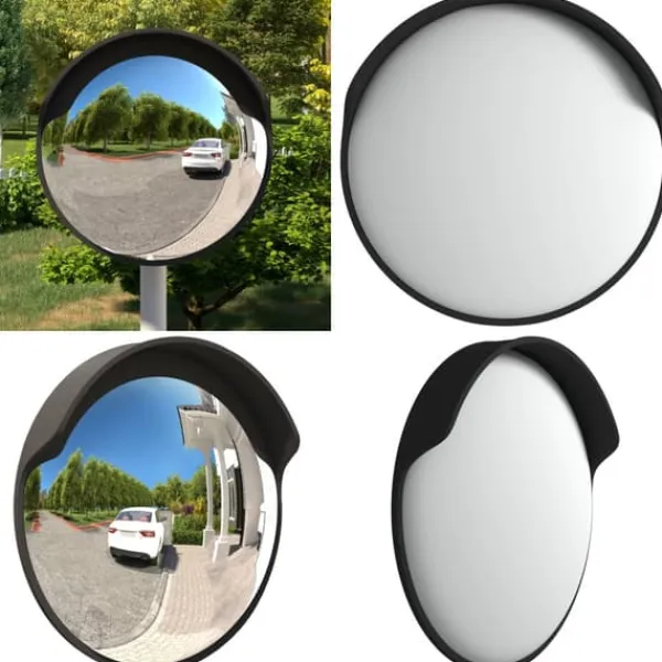 Outlet Konvex trafikspegel utomhusbruk svart Ø45 cm polykarbonat - Trafikspegel - Trafikspeglar - Home & Living Säkerhetsspeglar