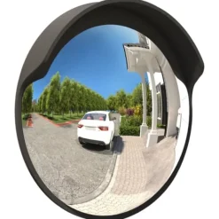 Outlet Konvex trafikspegel utomhusbruk svart Ø45 cm polykarbonat - Trafikspegel - Trafikspeglar - Home & Living Säkerhetsspeglar