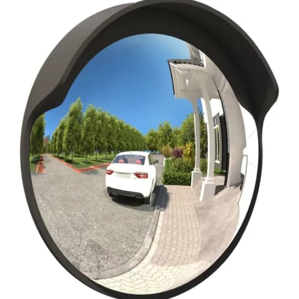 Outlet Konvex trafikspegel utomhusbruk svart Ø45 cm polykarbonat - Trafikspegel - Trafikspeglar - Home & Living Säkerhetsspeglar