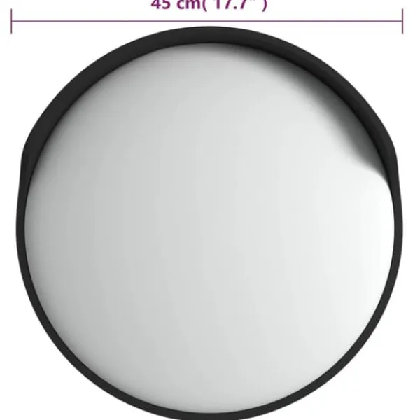 Outlet Konvex trafikspegel utomhusbruk svart Ø45 cm polykarbonat - Trafikspegel - Trafikspeglar - Home & Living Säkerhetsspeglar