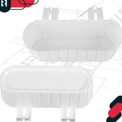 KOTARBAU® Balkonglåda Blomkruka för räcke Oval Rustik Vit 400 MM Set om 6