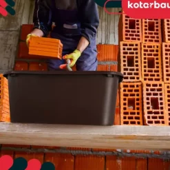 Best KOTARBAU® Rektangulär trädgårdscontainer Murbrukscontainer 45 l brun 3-pack Trädgårdskorgar