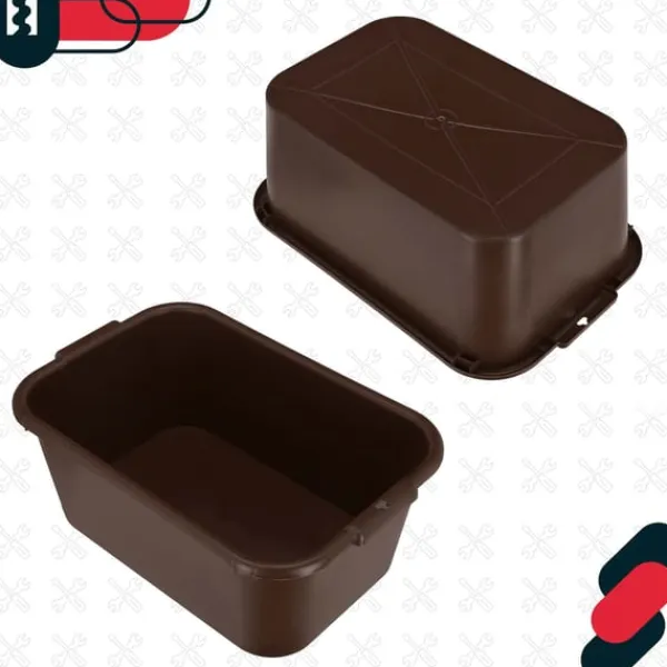 Best KOTARBAU® Rektangulär trädgårdscontainer Murbrukscontainer 45 l brun 3-pack Trädgårdskorgar