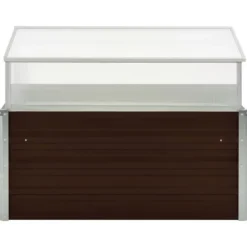 Krukor & odlingslådor - Living Växthus brun 100x100x85 cm galvaniserat stål