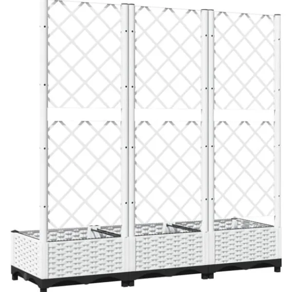 Krukor & odlingslådor - Living Odlingslåda med spaljé vit 120x40x121,5 cm PP