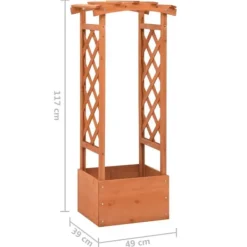 Krukor & odlingslådor - Living Odlingslåda med spaljébåge 49x39x117 cm granträ