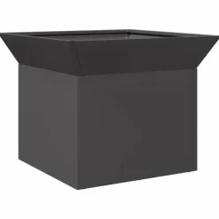 Kubisk eldstad i stål för utomhusbruk | Färg: Svart | Storlek: 50x50x40 cm