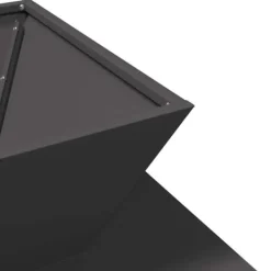 Kubisk eldstad i stål för utomhusbruk – Industristil | Färg: Svart | Storlek: 50x50x40 cm