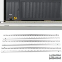 Kuggstänger till elektrisk skjutgrindsöppnare, 6 m (6×1 m), rostfritt stål, silver