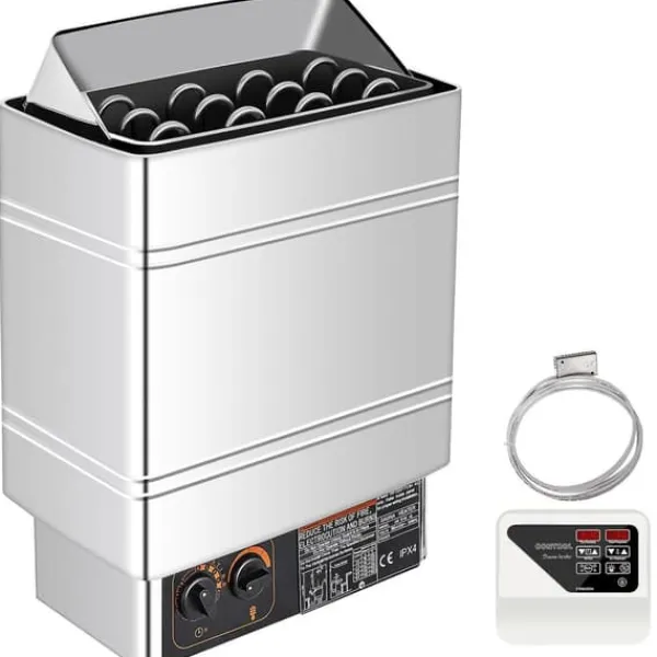 Hot 9kW hem/kommersiell väggmonterad elektrisk bastuaggregat med extern styrenhet, justerbar tid och temperatur, lätt att installera Bastu