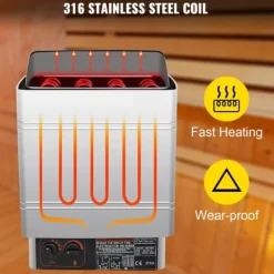 Hot 9kW hem/kommersiell väggmonterad elektrisk bastuaggregat med extern styrenhet, justerbar tid och temperatur, lätt att installera Bastu