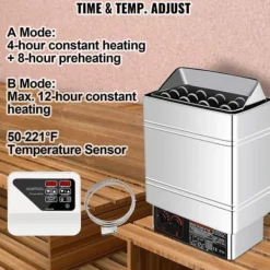 Hot 9kW hem/kommersiell väggmonterad elektrisk bastuaggregat med extern styrenhet, justerbar tid och temperatur, lätt att installera Bastu