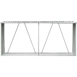 vidaXL Lagermetod för trä - - 330x84x152 cm - Galvaniserat stål - Grå - Traditionellt tak