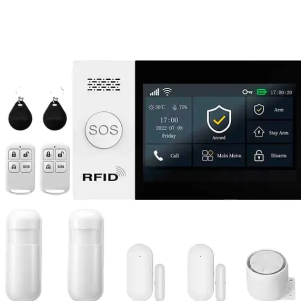 Online Larm System, Trådlös Anslutning, App Kontroll,EU-kontakt, 2G-B Hemlarmsystem