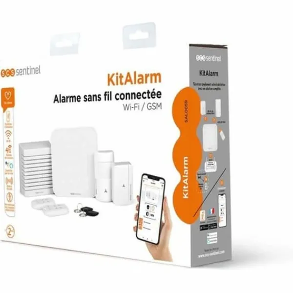 Hot Larmsystem SCS SENTINEL KitAlarm Wi-Fi 4G 8 Delar Hemlarmsystem