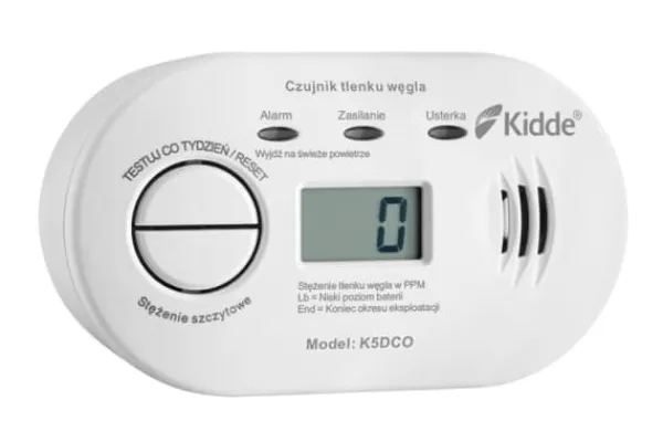 LCD-kolmonoxiddetektor K5DCO Kidde