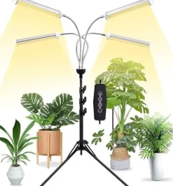 Clearance LED växtlampa för inomhusbruk – 420 fullspektrum LED med justerbart stativ 40–160 cm, golvlampa för odlingsväxter Kit För Växt- & Örtplantering