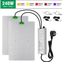 New LED Växtlampa, 120W eller 240W alternativ, dimbar, fullspektrum,240W Kit För Växt- & Örtplantering