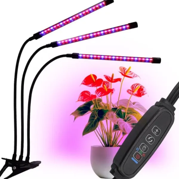 New LED-växtlampa 60 dioder TIMER 24 W för hemmaodling utan nätadapter Kit För Växt- & Örtplantering