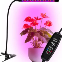 Discount LED-växtlampa 20 dioder TIMER 9 W för hemmaodling utan nätadapter Kit För Växt- & Örtplantering