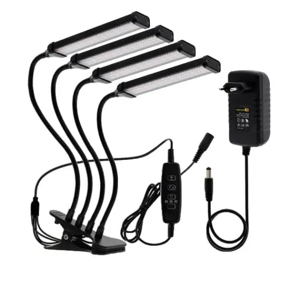 LED-växtljus, Fullspektrum, Dimbar Tidtagning, 12V Adapter 80W