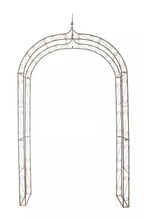 New Lenz Antique Brown Metal Rose Arch - 264 cm High Climbing Trellis for Gardens Valvbågar, Spaljéer, Bersåer & Pergolor