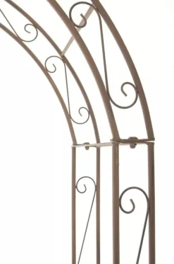 New Lenz Antique Brown Metal Rose Arch - 264 cm High Climbing Trellis for Gardens Valvbågar, Spaljéer, Bersåer & Pergolor