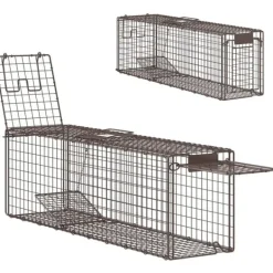 Best Levande djurfälla, Mått 100x24x30 cm, Två dörrar, Färgval,Brun Skadedjursfällor