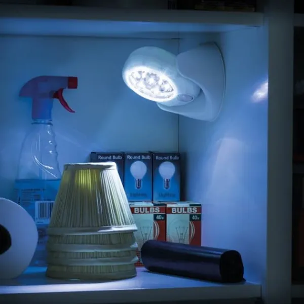 New Light AngelTrådlös LED-sensorLjus vit (rund) med rörelsesensor Säkerhetslampor