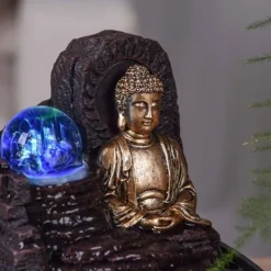 Hot Liten hartsfontän inomhus med Theravada Buddha LED Fontäner & Dammar
