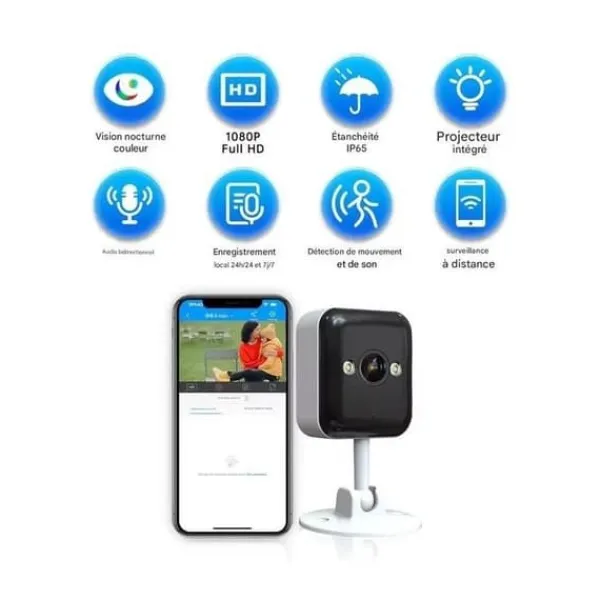 New Liten kamera 2K inomhus WiFi ljud i båda riktningar nattseende Säkerhetsmonitorer & Videokameror